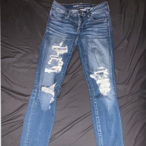 American Eagle Blue Distressed Jeans